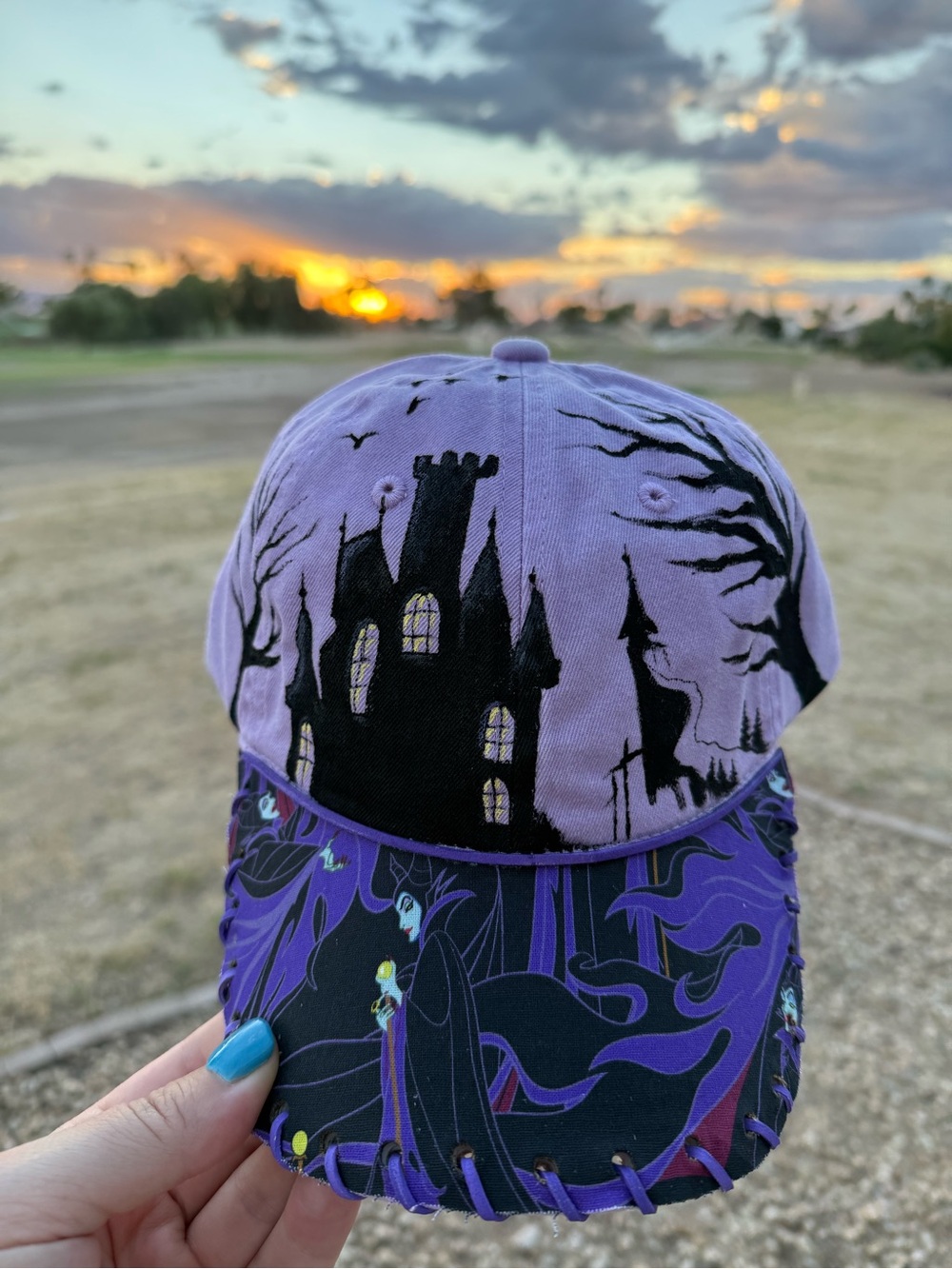 Purple villain ball cap floral ball cap trucker hat SnapBack